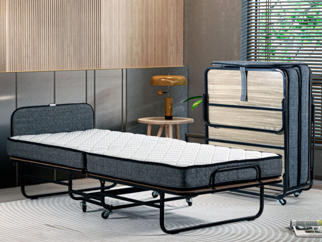 Niron Otel Tek Kişilik Katlanır Yatak Somya Seti 90x200 cm